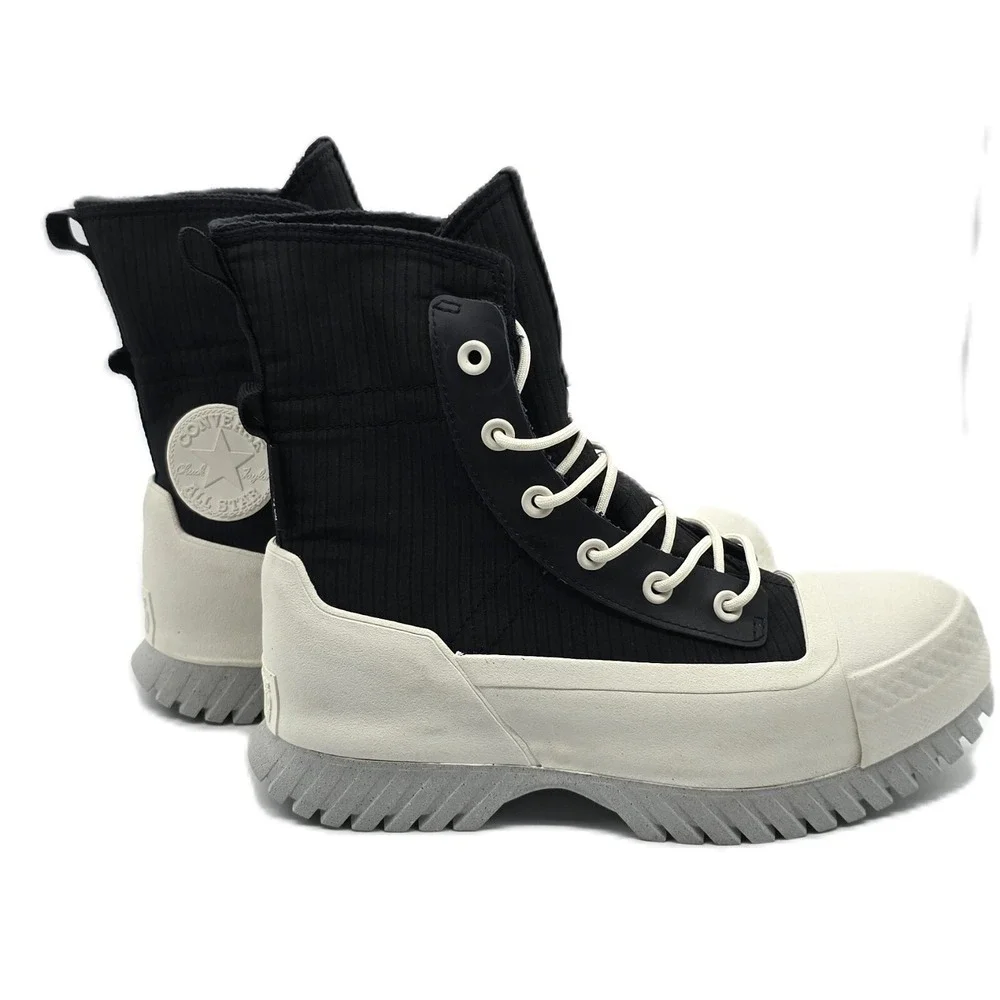Converse Chuck Taylor All Star Waterproof Lugged Hi Black White Unisex NWOB